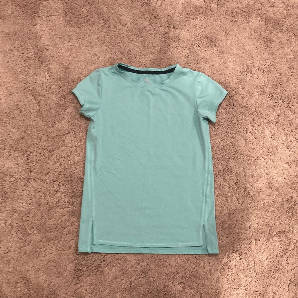 Turquoise girls athletic shirt
